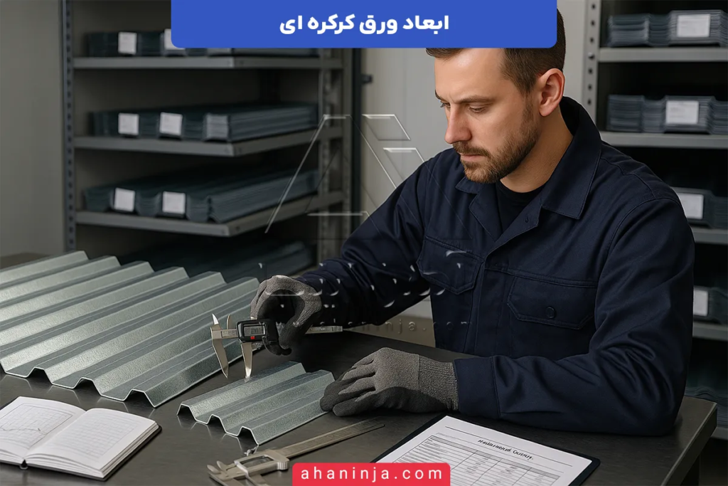 ابعاد ورق کرکره ای + بررسی طول، عرض و ضخامت های مختلف آن 4 ابعاد ورق کرکره ای