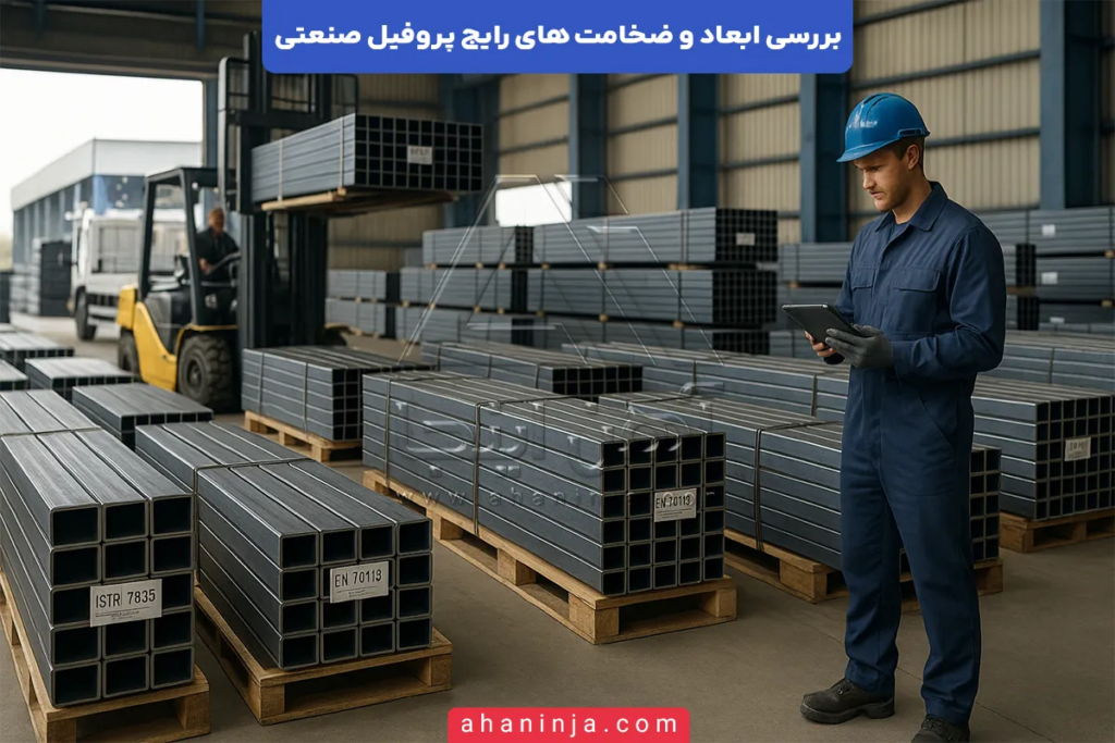ابعاد و ضخامت های پروفیل صنعتی + راهنمای انتخاب 4 ابعاد و ضخامت های پروفیل صنعتی