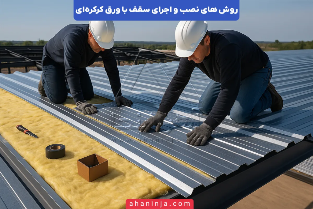 روش های نصب و اجرای سقف با ورق کرکره ای 4 روش های نصب و اجرای سقف با ورق کرکره ای