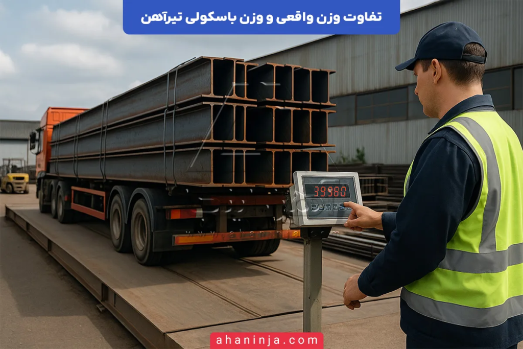 تفاوت وزن واقعی و وزن باسکولی تیرآهن + اهمیت و تاثیر آن در قیمت نهایی 3 تفاوت وزن واقعی و وزن باسکولی تیرآهن