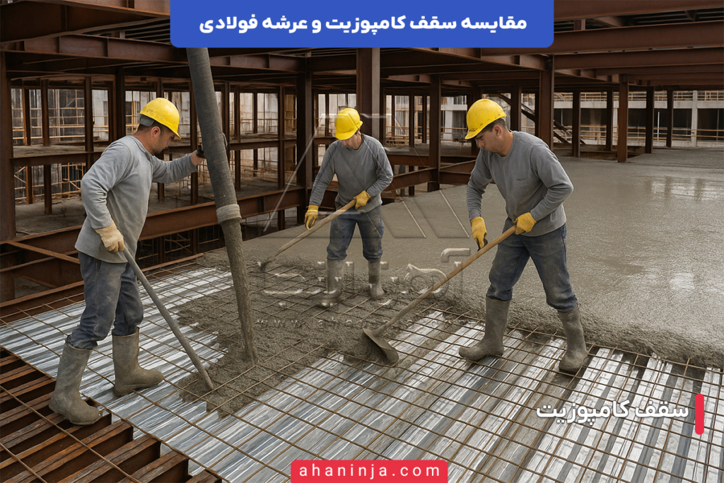 تفاوت سقف کامپوزیت و عرشه فولادی ؛ کدام بهتر است؟ 3 تفاوت سقف کامپوزیت و عرشه فولادی