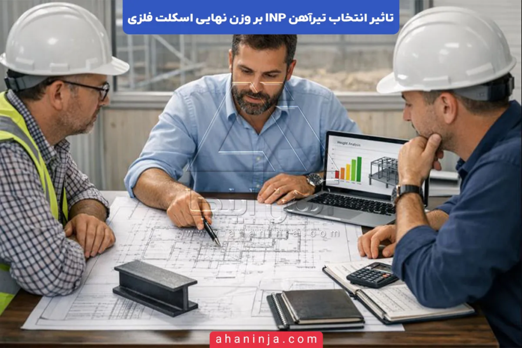 تاثیر تیرآهن INP بر وزن اسکلت فلزی پروژه 4 تاثیر تیرآهن INP بر وزن اسکلت فلزی پروژه