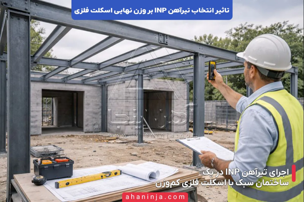 تاثیر تیرآهن INP بر وزن اسکلت فلزی پروژه 3 تاثیر تیرآهن INP بر وزن اسکلت فلزی پروژه