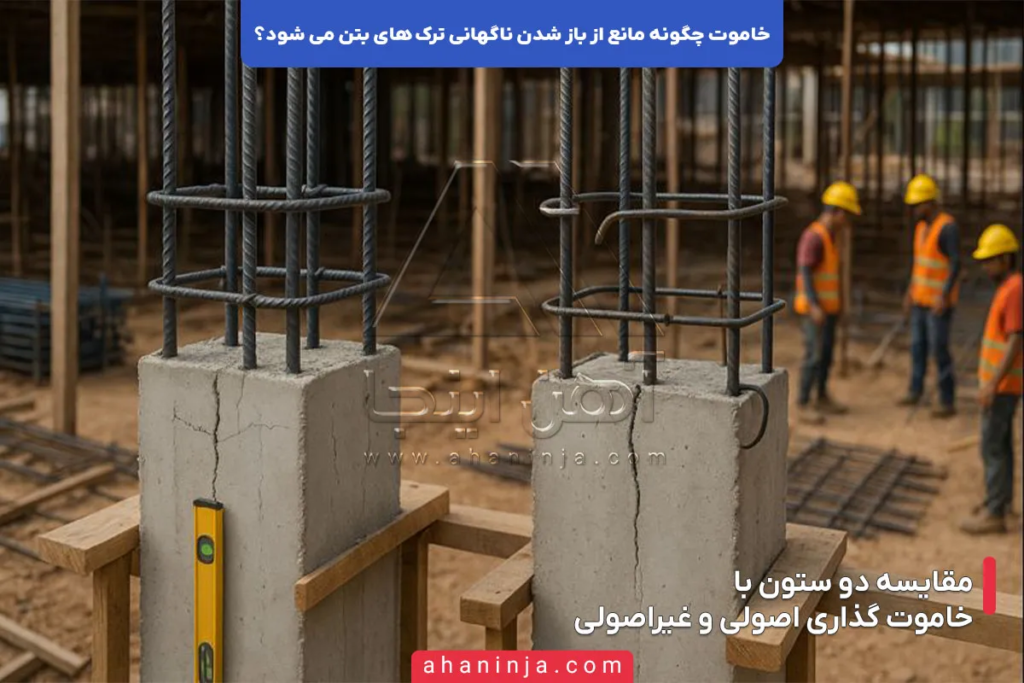 نقش خاموت در جلوگیری از باز شدن ترک های بتن 6 نقش خاموت در جلوگیری از باز شدن ترک های بتن