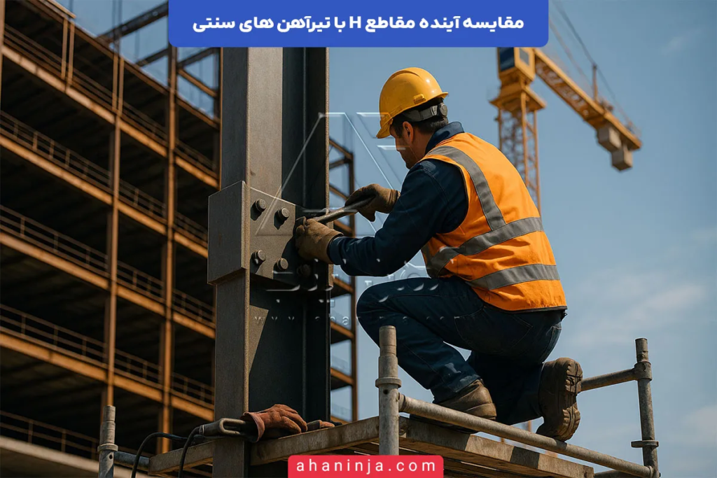 مقایسه آینده مقاطع H با تیرآهن سنتی + بررسی کامل 4 مقایسه آینده مقاطع H با تیرآهن سنتی