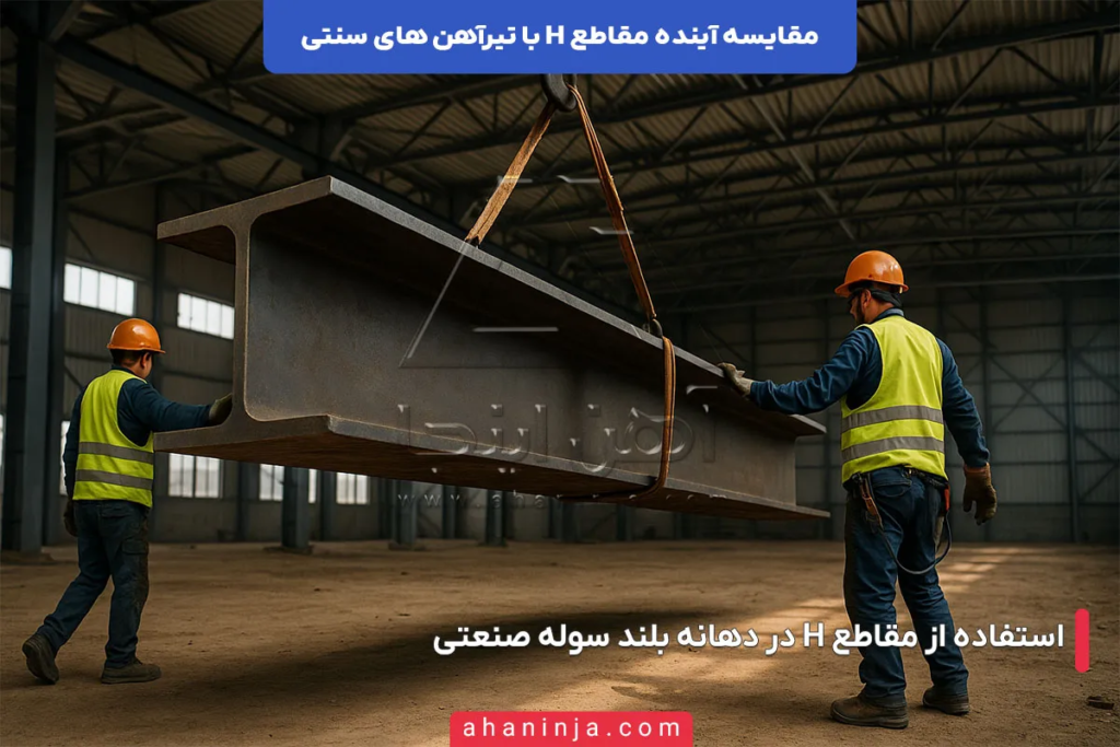 مقایسه آینده مقاطع H با تیرآهن سنتی + بررسی کامل 5 مقایسه آینده مقاطع H با تیرآهن سنتی