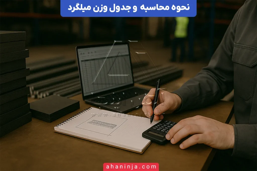 محاسبه وزن میلگرد