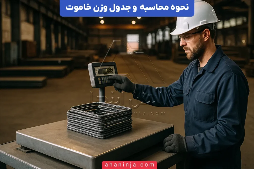 محاسبه وزن خاموت
