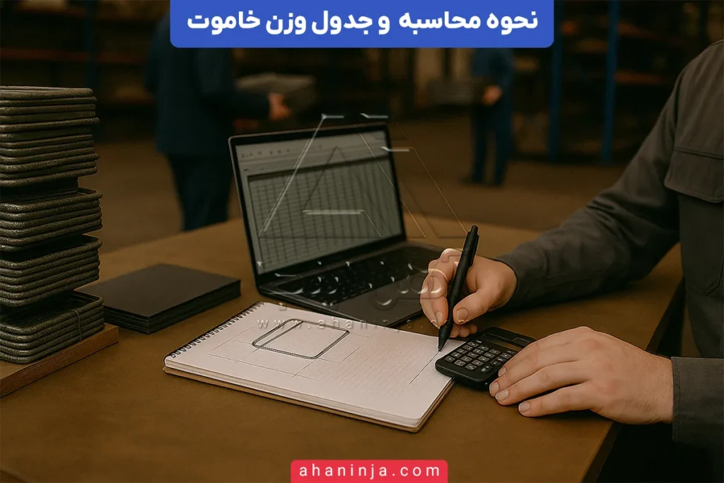 محاسبه وزن خاموت