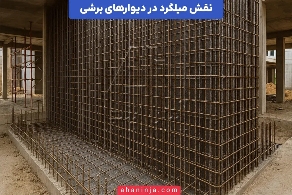 میلگرد در دیوار برشی