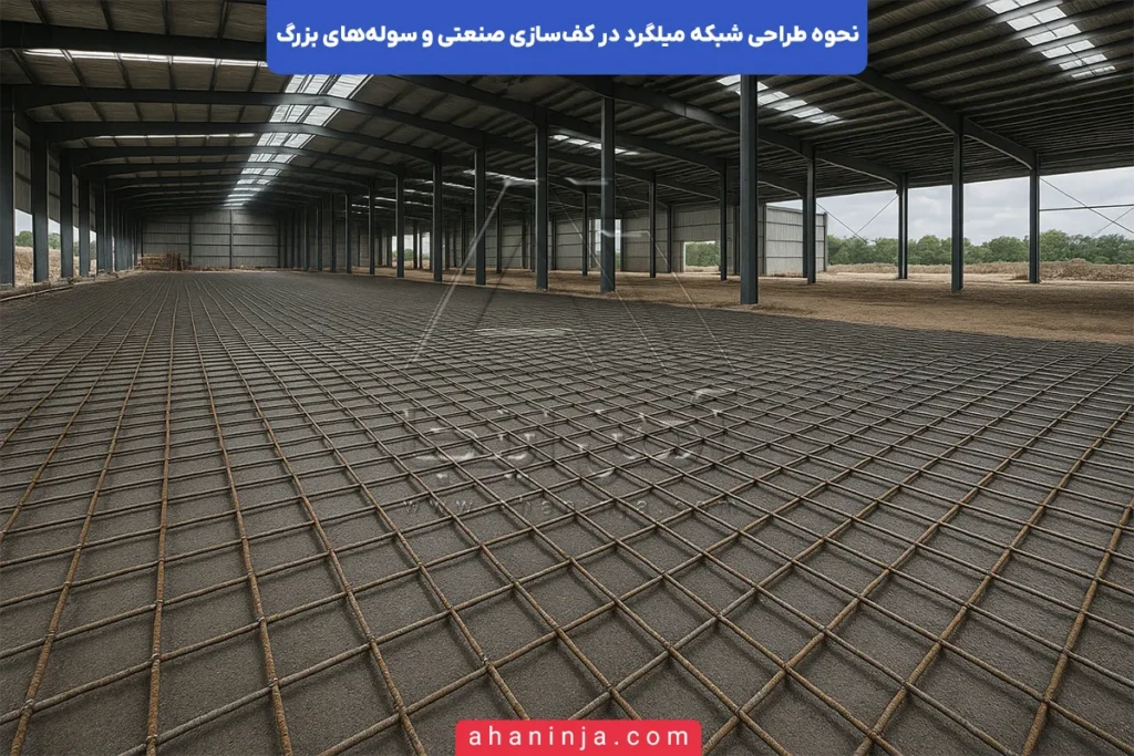 طراحی شبکه میلگرد در کف‌سازی صنعتی