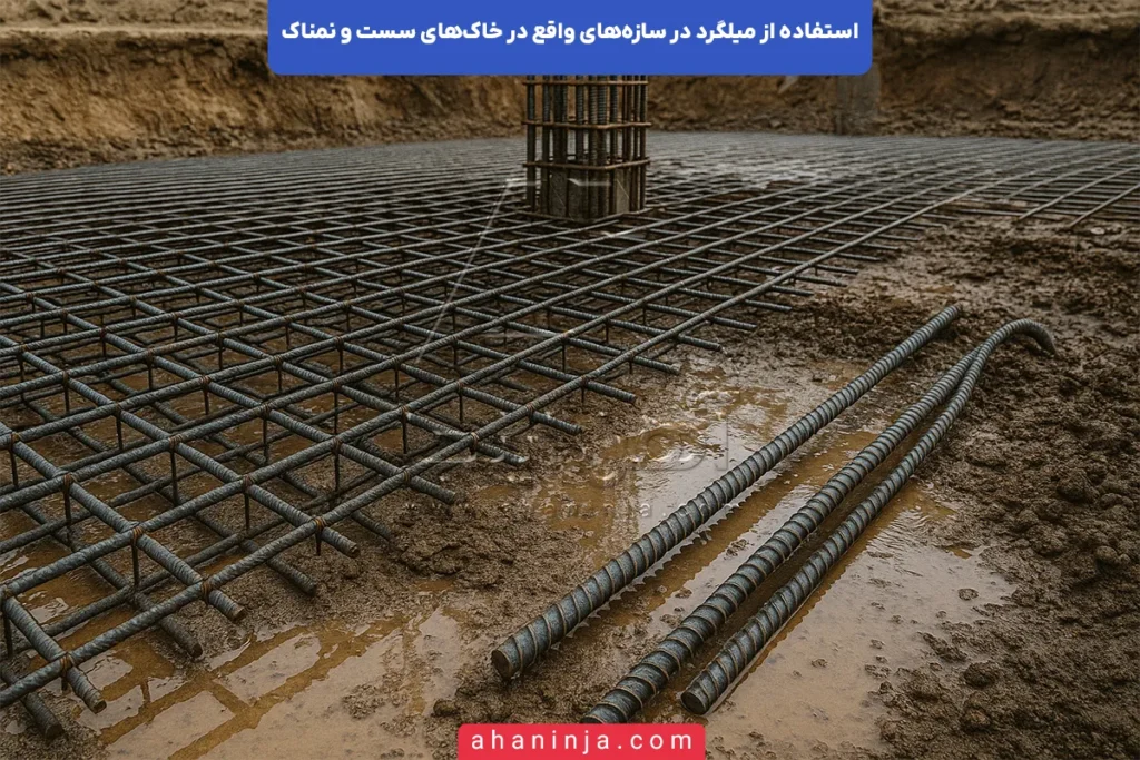 استفاده از میلگرد در خاک سست و مرطوب