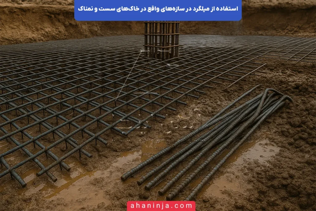 استفاده از میلگرد در خاک سست و مرطوب
