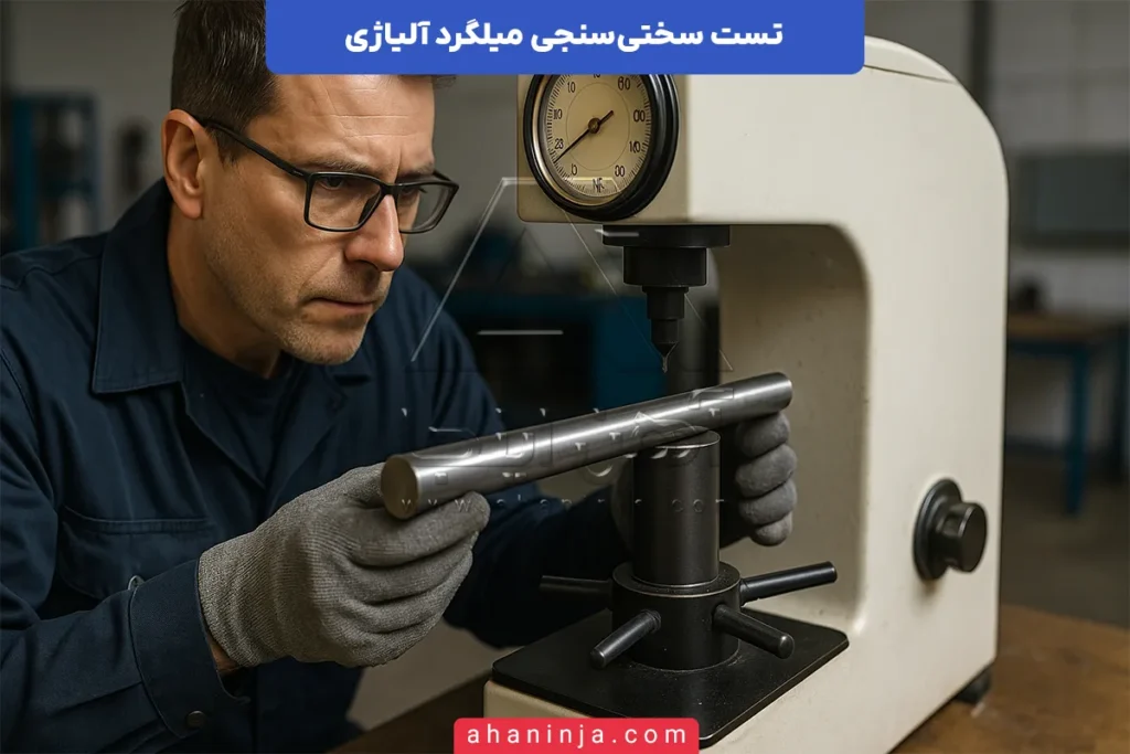 تست سختی‌سنجی میلگرد آلیاژی