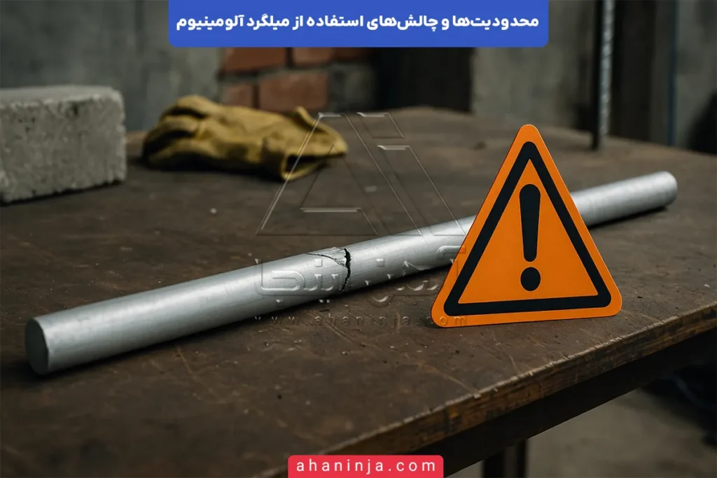 چالش‌ها و محدودیت های استفاده از میلگرد آلومینیوم