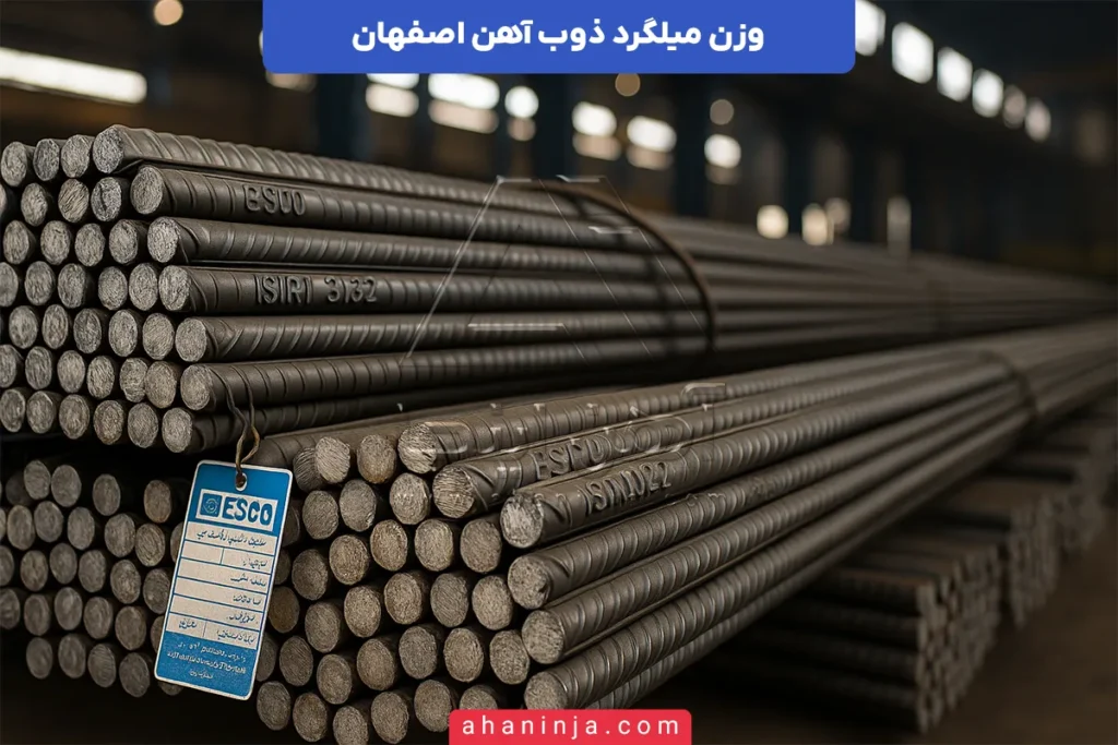 وزن میلگرد ذوب آهن اصفهان