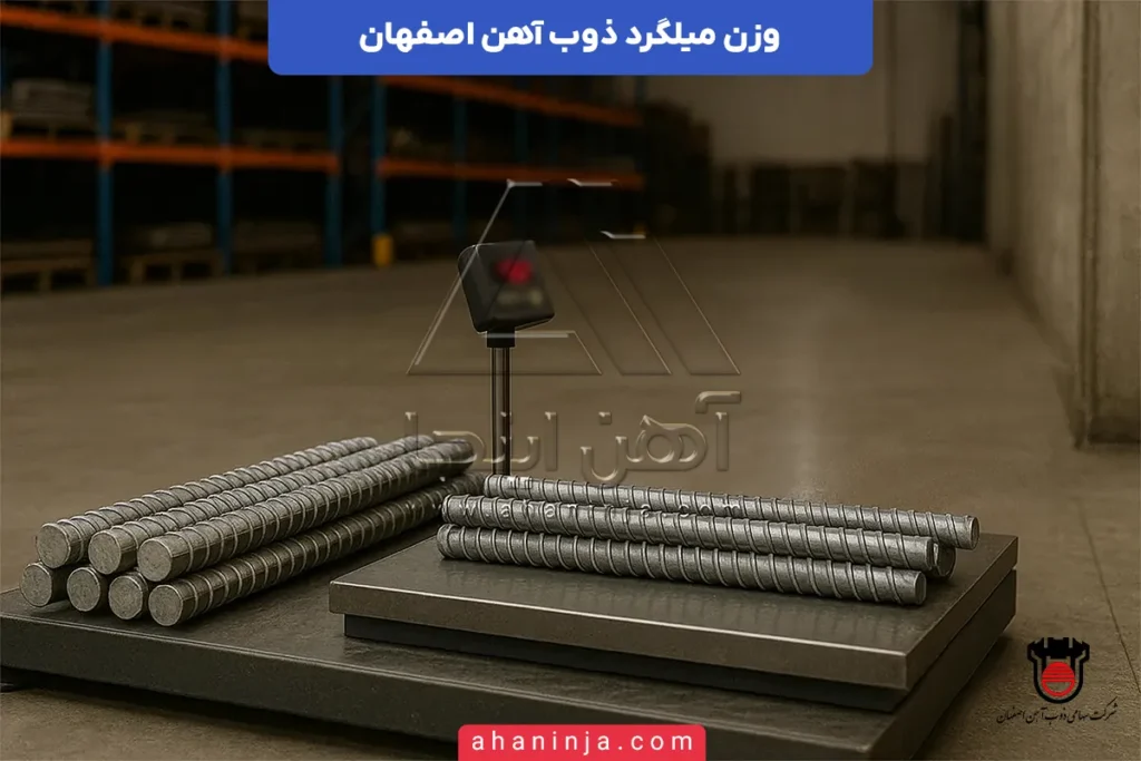 وزن میلگرد ذوب آهن اصفهان