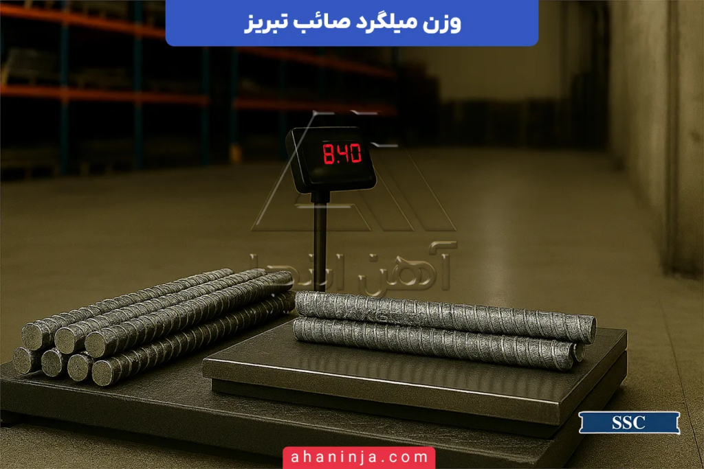 وزن میلگرد صائب