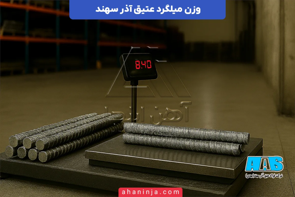 وزن میلگرد عتیق آذر سهند