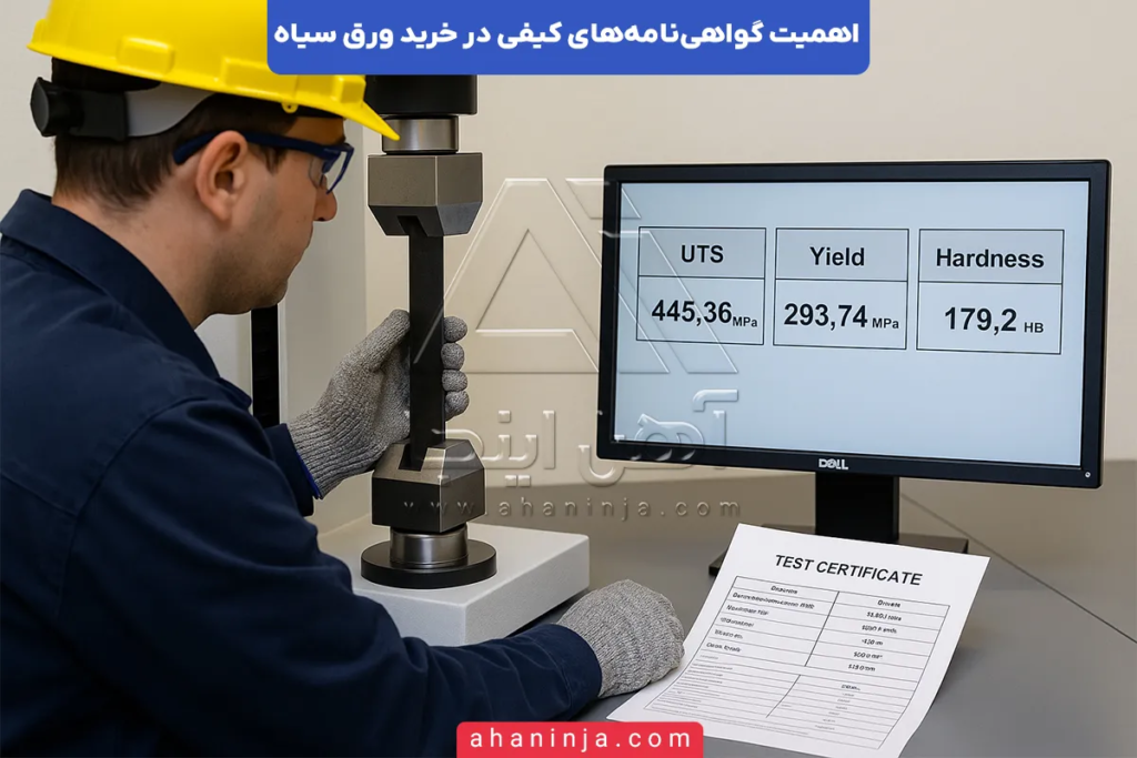 اهمیت گواهی‌نامه‌های کیفی در خرید ورق سیاه