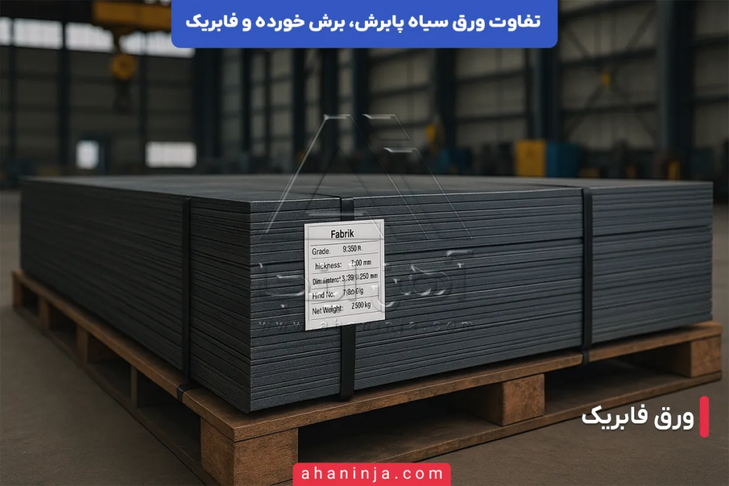 ورق سیاه پابرش، برش خورده و فابریک