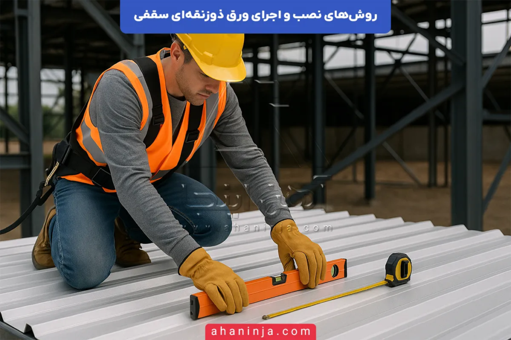 روش های نصب و اجرای ورق ذوزنقه ای سقفی