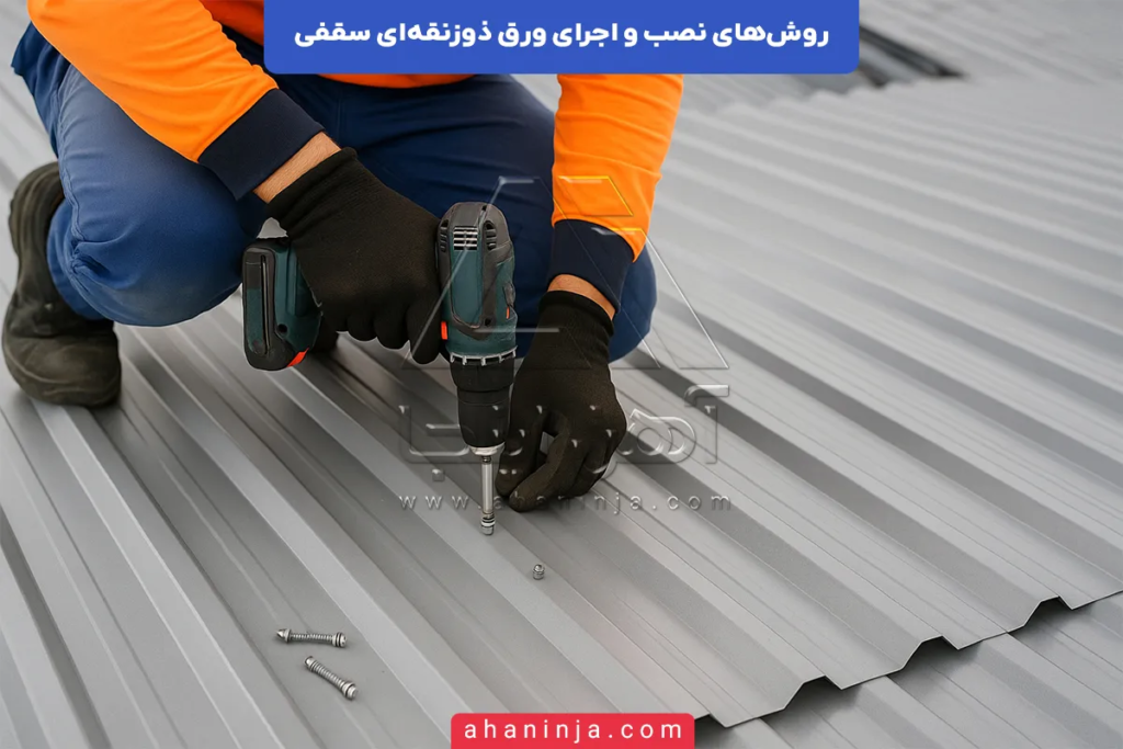 روش های نصب و اجرای ورق ذوزنقه ای سقفی