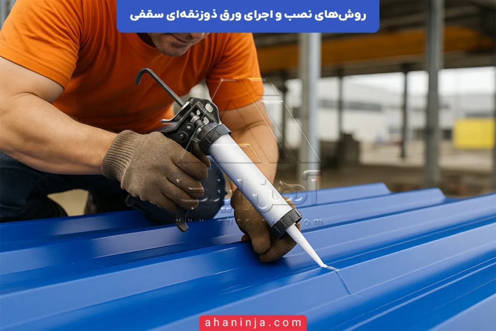 روش های نصب و اجرای ورق ذوزنقه ای سقفی