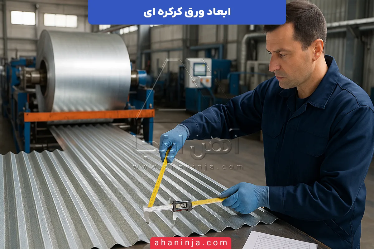 ابعاد ورق کرکره ای
