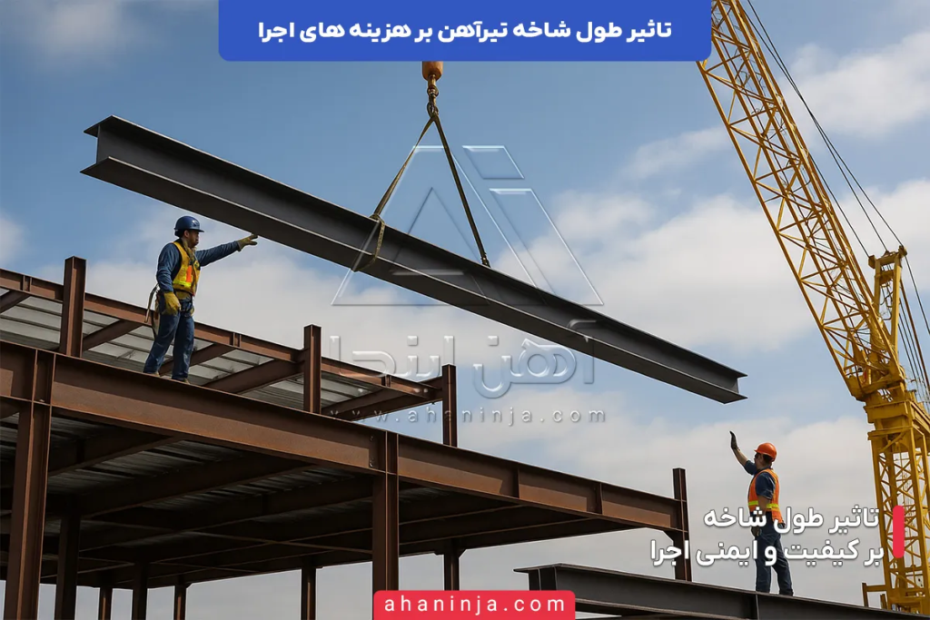 تاثیر طول شاخه تیرآهن بر هزینه های اجرا