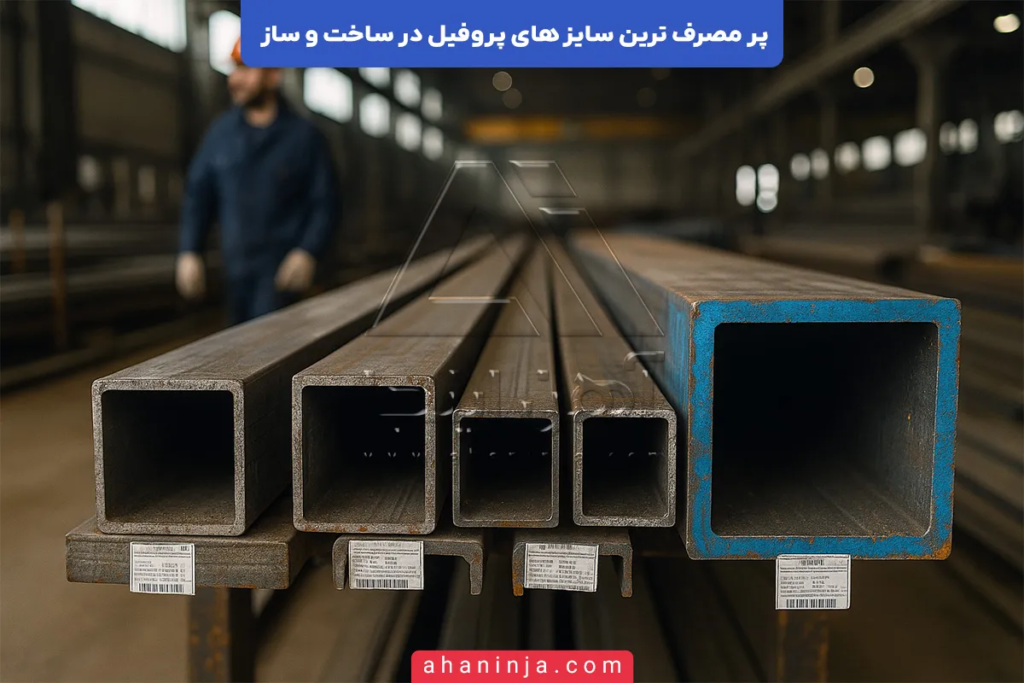 پر مصرف ترین سایز های پروفیل