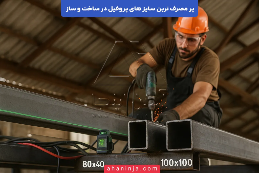 پر مصرف ترین سایز های پروفیل