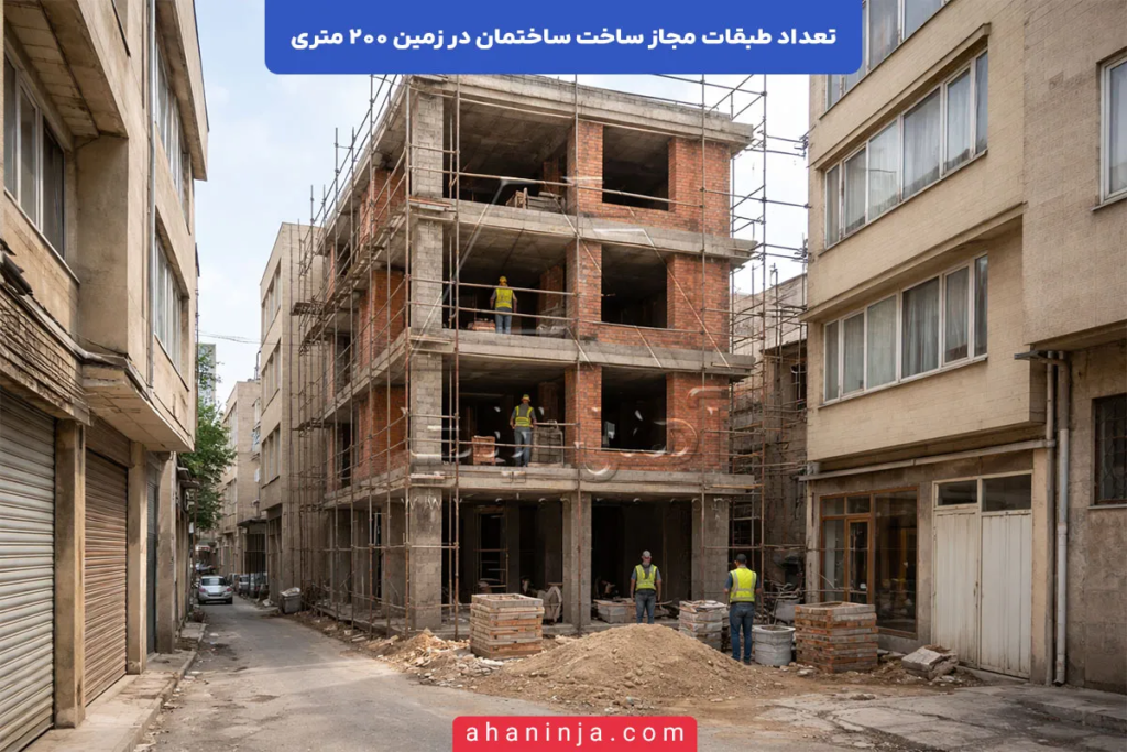 تعداد طبقات مجاز ساخت ساختمان در زمین 200 متری