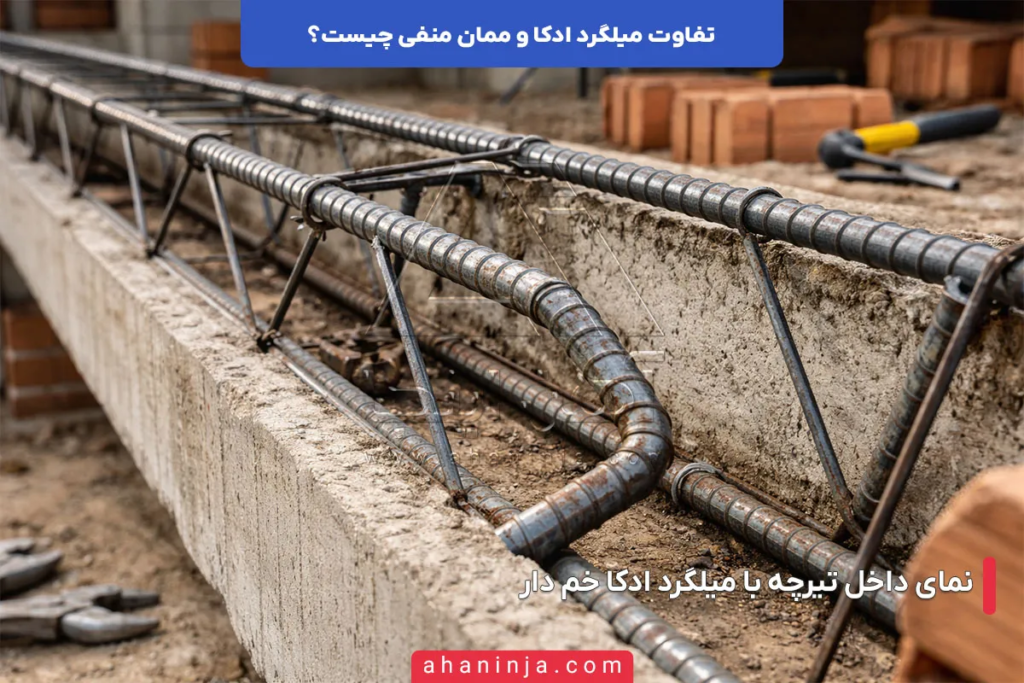 تفاوت میلگرد ادکا و ممان منفی چیست؟ 3 تفاوت میلگرد ادکا و ممان منفی چیست؟