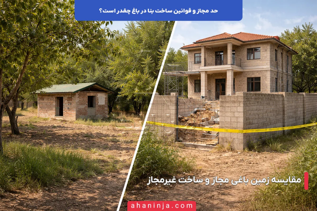 حد مجاز ساخت بنا در باغ