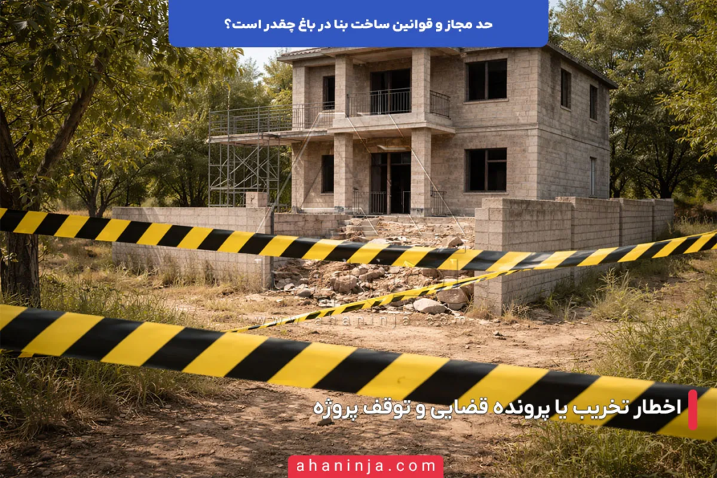 حد مجاز ساخت بنا در باغ