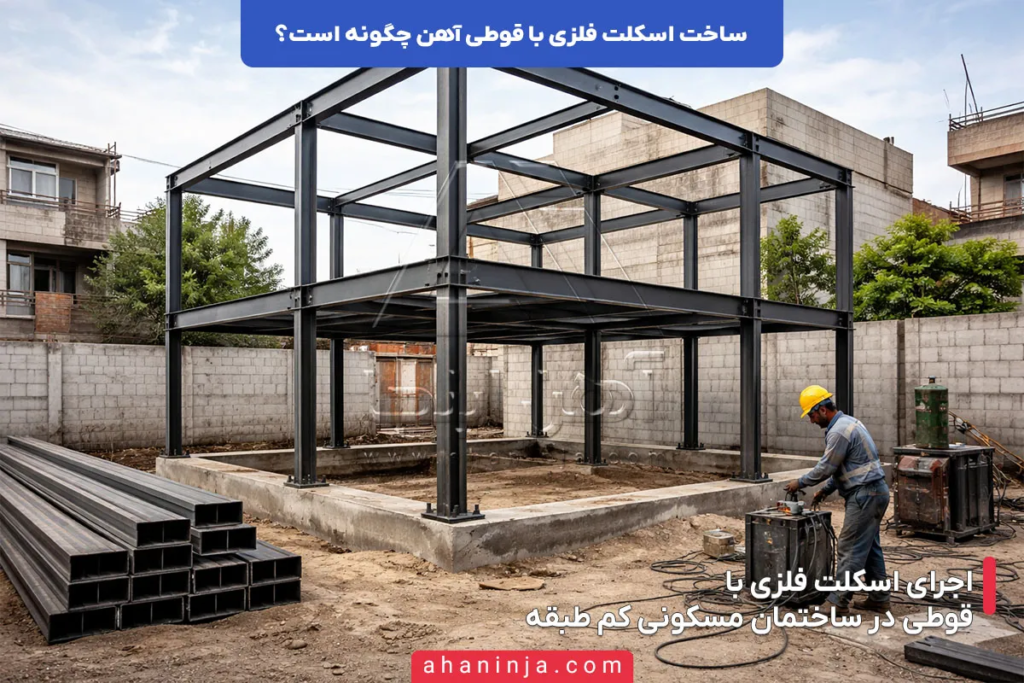 ساخت اسکلت فلزی با قوطی آهن چگونه است؟